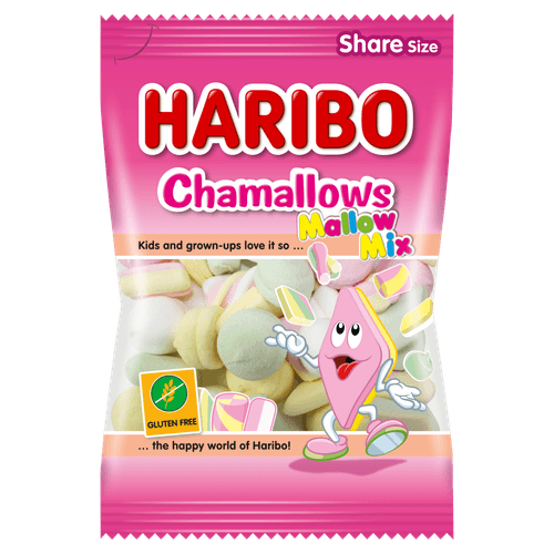 Foto van Haribo Chamallows mix op witte achtergrond