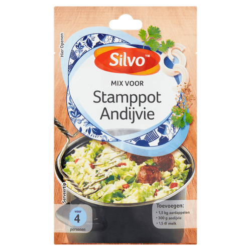 Foto van Silvo Mix voor stamppot andijvie op witte achtergrond