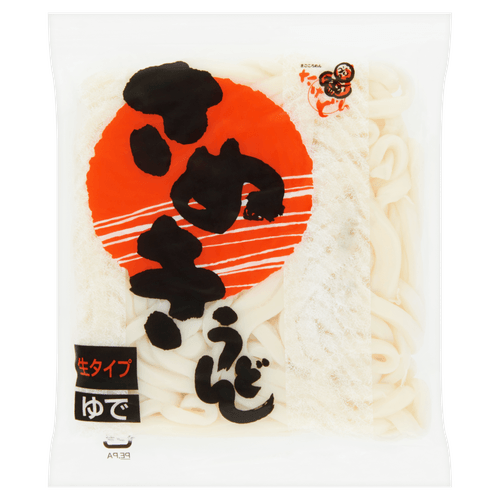 Foto van Miyatake Udon noedels op witte achtergrond