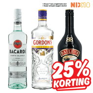 Bacardi Rum, Gordon's Gin of Baileys