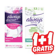 Always Discreet, Cotton of Night Maandverband of Inlegkruisjes