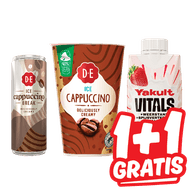 Douwe Egberts Ijskoffie, Chocomel Protein, Yakult Vitals of Milka