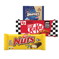Kitkat, Smarties, Nuts of Bros