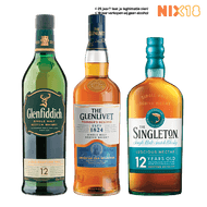 Glenlivet, Glenfiddich, The Singleton of Highland Park Whisky
