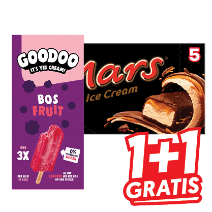 Mars, Twix of Snickers Ice Cream Bars of Goodoo