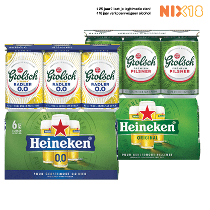 Heineken of Grolsch Pilsener, Radler of 0.0%