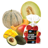 Galia,- of Cantaloupe Meloen, Mango, Kanzi appels of Avocado Ready To Eat