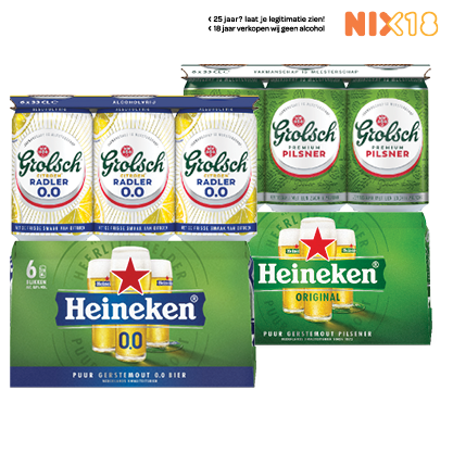 Heineken of Grolsch Pilsener, Radler of 0.0%