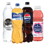 Pepsi, Rivella, Royal Club, 7-up of Sourcy Vitaminwater