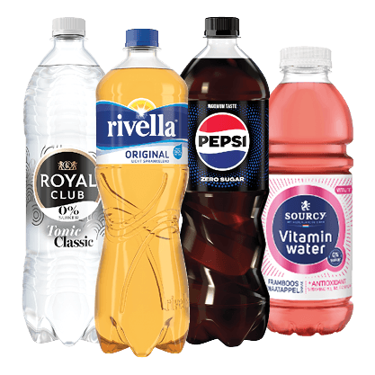 Pepsi, Rivella, Royal Club, 7-up of Sourcy Vitaminwater