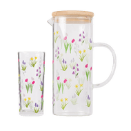 Limonadeglas of Schenkkan Met Bloemetjes