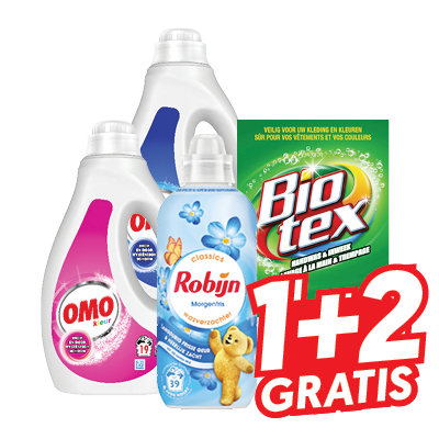 Omo, Biotex of Robijn Wasverzachter of Wasparfum
