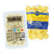 Vatverse Zuurkool of Geschilde Kruimige Aardappeltjes