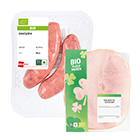 Biologische vlees, kip & vleeswaren afdeling