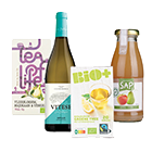 Biologisch dranken, sap, koffie & thee afdeling