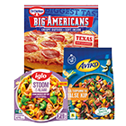 Diepvries pizza's & maaltijden afdeling